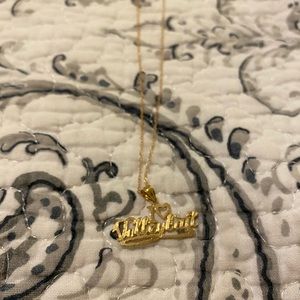 14k Gold I Love Volleyball Necklace